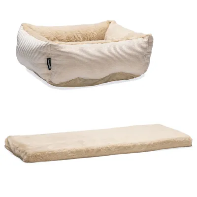 beeztees Kuschel-Set Moza, beige - Katzenbett + Fensterbankkissen beeztees Kuschel-Set Moza, beige - Katzenbett + Fensterbankkissen