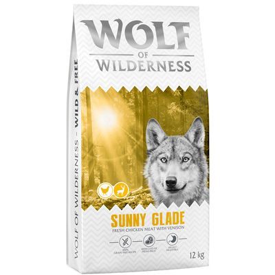 Wolf of Wilderness Adult Sunny Glade hondenvoer, hoge verantwoordelijkheid, 100% graanvrije receptuur, met extra veel vers vlees. Voor alle rassen en maten.