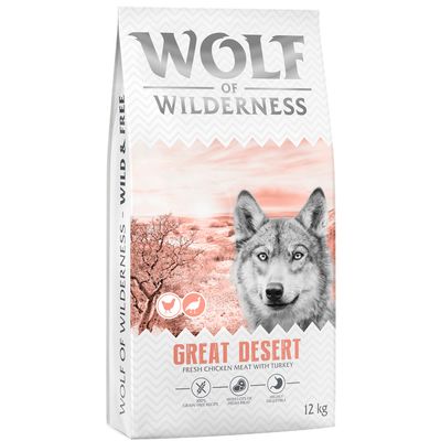 Wolf of Wilderness Adult Great Desert. Hohe Verdaulichkeit, 100% getreidefreie Rezeptur, mit extra viel Frischfleisch.