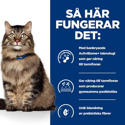ActivBiome+ teknologi: Näring för tarmfloran, främjar produktionen av postbiotiska ämnen, innehåller en unik blandning av prebiotiska fibrer.