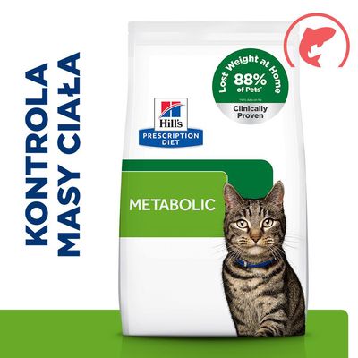 Hill's Prescription Diet Metabolic. 88% zwierząt schudło w domu, klinicznie potwierdzone. KONTROLA MASY CIAŁA.