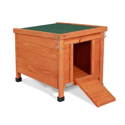 Casa de madera Lionto para gatos y animales pequeños - 43 x 43 x 52 cm (L x An x Al) Casa de madera Lionto para gatos y animales pequeños - 43 x 43 x 52 cm (L x An x Al)