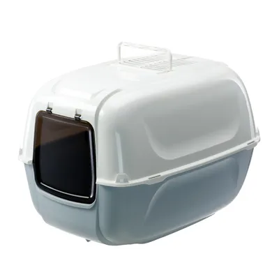 Ferplast Prima XXL Cat Litter Tray - Light Grey / White
