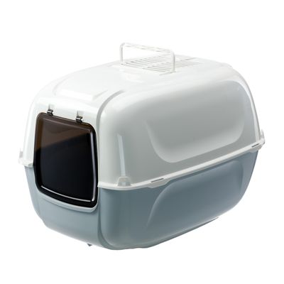 Ferplast Katzentoilette Prima XXL Toilette hellgrau / weiß