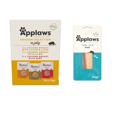 6 x 70g Applaws Wet Cat Food + 30g Applaws Cat Treat Free! *