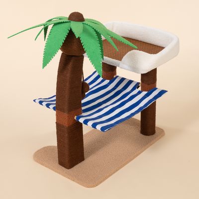 TIAKI klösträd palm med en randig hängmatta