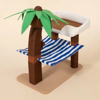 TIAKI Kratzbaum Palme mit gestreifter Hängematte TIAKI Kratzbaum Palme mit gestreifter Hängematte