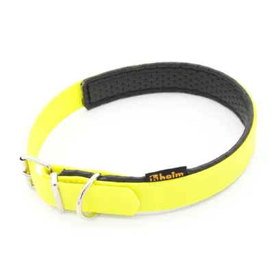 Heim Biothane® halsband med mjukt foder, neongult - Storlek 50: 36 - 44 cm halsomkrets, 25 mm brett