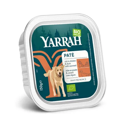 Yarrah Bio Paté 12 x 150 g - poulet bio, canard bio, algues marines bio