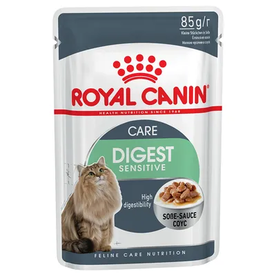 Royal Canin Care Digest Sensitive, 85g, małe kawałki w sosie, wysoka strawność. Feline Care Nutrition.