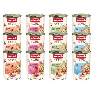 Ekonomipack: animonda Carny Adult 12 x 400 g - Gourmet-urval (4 sorter)