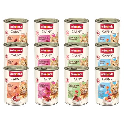 Sparpaket animonda Carny Adult 12 x 400g Gourmet-Auswahl (4 Sorten)