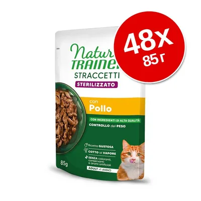 Natural Trainer Stracceti Adult Sterilised лентички в сос 48 x 85 г - смесена опаковка
