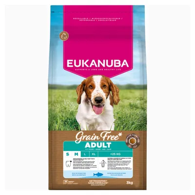 Eukanuba Grain Free Adult Small & Medium med havfisk - 3 kg