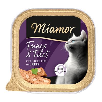 Miamor Feines & Filet 32 x 100 g - Pack ahorro Ave pura y arroz