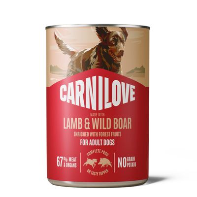 Sparpaket Carnilove Dog in Paté 24 x 400 g Lamm & Wildschwein