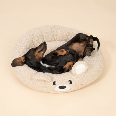 TIAKI Haustierbett Teddy Bear - Größe M: Ø 60 x H 15 cm