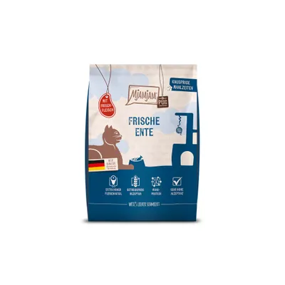 MjAMjAM Pur Canard Frais, avec viande fraîche, repas croustillants, teneur extra élevée en viande, recette sans céréales, monoprotéine, très grande appétence.