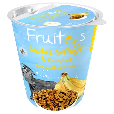 Fruitees färsk fågel och banan, hundgodis i bägare, 200 g.