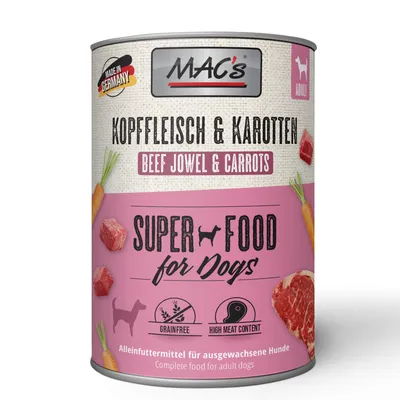 MAC's Adult Superfood 6 x 400 g - Maso z hlavy a mrkev