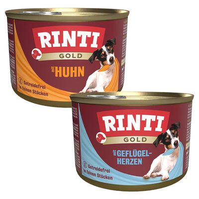 RINTI Gold -säästöpakkaus 24 x 185 g mix: kanapalat + siipikarjansydän