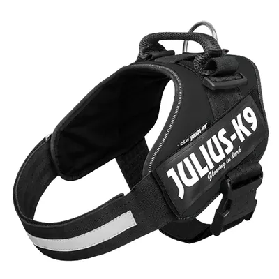 Lot : Harnais Julius-K9 IDC® Power, noir pour chien + Laisse double caoutchoutée Julius-K9 - taille 0 : tour de poitrail 58 - 76 cm