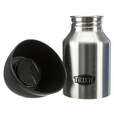Trixie Rustfri Stålflaske med Vannskål 750 ml