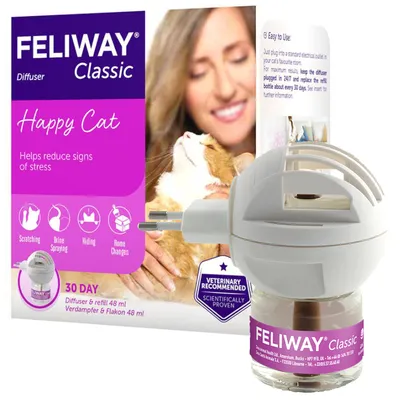 Feliway Classic диффузор и сменный флакон 48 мл. Помогает уменьшить признаки стресса у кошек: царапанье, метка мочой, прятание, изменения в доме. Рекомендовано ветеринарами.