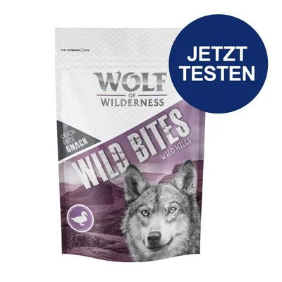 Wolf of Wilderness Wild Bites Wild Hills, grain-free Snack mit Ente. Jetzt testen.