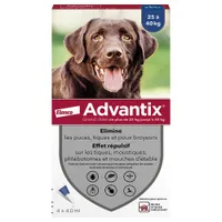Advantix® grand chien, de 25 kg à 40 kg - 4 mois de protection (4 pipettes)