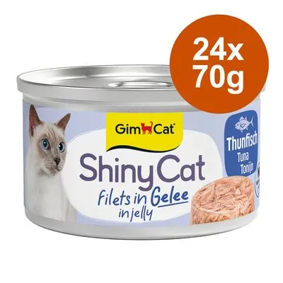 Voordeelpakket GimCat ShinyCat Jelly 24 x 70 g Kattenvoer - Tonijn & Kip