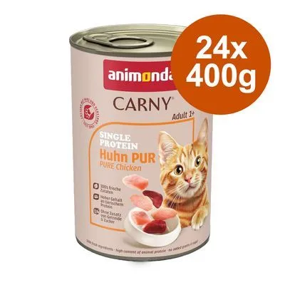 Sparpack: animonda Carny Single Protein Adult 24 x 400 g - Rent nötkött 