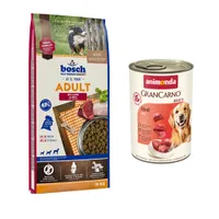 15 кг bosch Adult + 6 x 400 г Animonda GranCarno говядина - Adult ягненок и рис