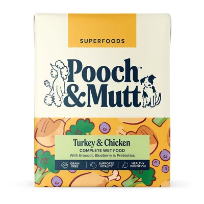Pooch and Mutt Wet Dog Food - Turkey & Chicken  - 12 x 375g