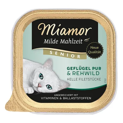 Lot Miamor Milde Mahlzeit 24 x 100 g pour chat - Senior volaille pure & chevreuil