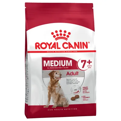 Royal Canin Medium Adult 7+ сухой корм для средних собак от 7 лет, вес 11-25 кг. Поддержка жизненной активности и высокая усвояемость.