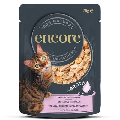 Encore 16 x 70 g sachets pour chat - filet de thon, crevettes