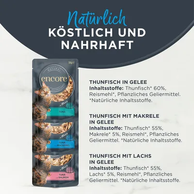 Encore en gelée 5 x 50 g sachets pour chat - sélection au poisson