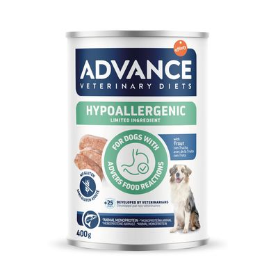 Advance Veterinary Diets Hypoallergenic mit Schwein, 400g. Für Hunde mit unerwünschten Reaktionen auf Futtermittel. Limited Ingredient Rezeptur.