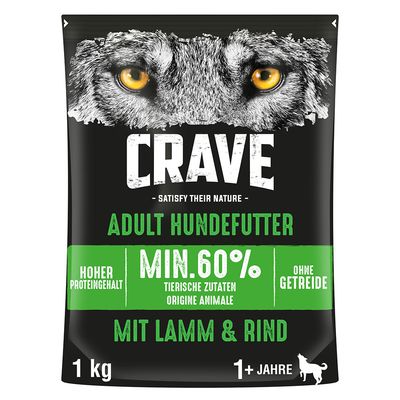 Crave Adult Dog Lamb & Beef säästöpakkaus: 2 x 7 kg