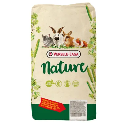 Versele-Laga Nature. Feed mix with extra vegetables, grain-free, made from natural ingredients. Suitable for rabbits, guinea pigs, chinchillas and other small animals.