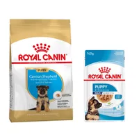 Royal Canin Breed 1,5 à 12 kg pour chien + aliment humide : 15 % de remise ! - Berger Allemand Puppy (12 kg) + sachets Maxi Puppy en sauce pour chiot (10 x 140 g)