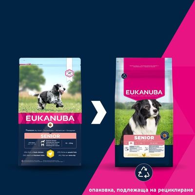 Eukanuba Premium Nutrition Senior Medium Breed с пиле