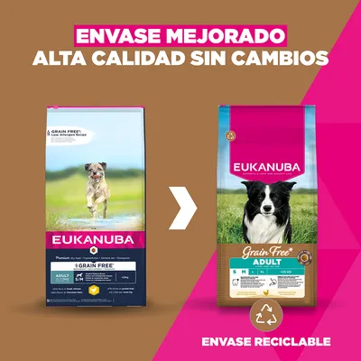 Eukanuba Grain Free Adult Small & Medium con pollo - Pack % - 2 x 12 kg 