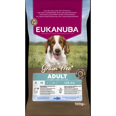 Eukanuba Grain Free Adult Small & Medium tengeri hal