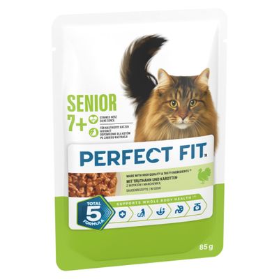 Perfect Fit Senior -tuorepussit kalkkuna & porkkana 24 x 85 g