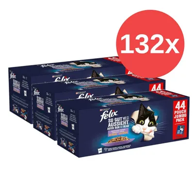 Felix So gut wie es aussieht, 132 sobres en paquete jumbo, varios sabores en gelatina.