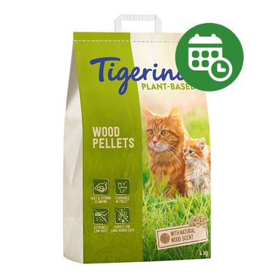 20% reducere! Tigerino Plant-Based Wood Pellets Așternut pentru pisici - Miros natural de lemn