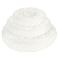 Kombi-Paket: Hundebett Flocke + passende Ersatzbezüge - Bett Ø 90 x H 20 cm + Ersatzbezug Ø 90 cm, hellgrau (mit Kuscheldecke)