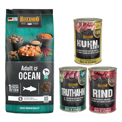 Lot mixte Belcando 15 kg / 12,5 kg + 6 x 400 g pour chien - Adult Grain-Free Ocean (12,5 kg) Lot mixte Belcando 15 kg / 12,5 kg + 6 x 400 g pour chien - Adult Grain-Free Ocean (12,5 kg)